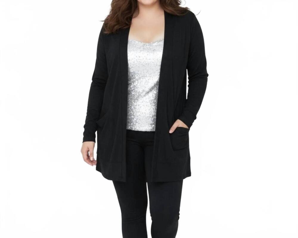 NEW IDEOLOGY women's open cardigan in black